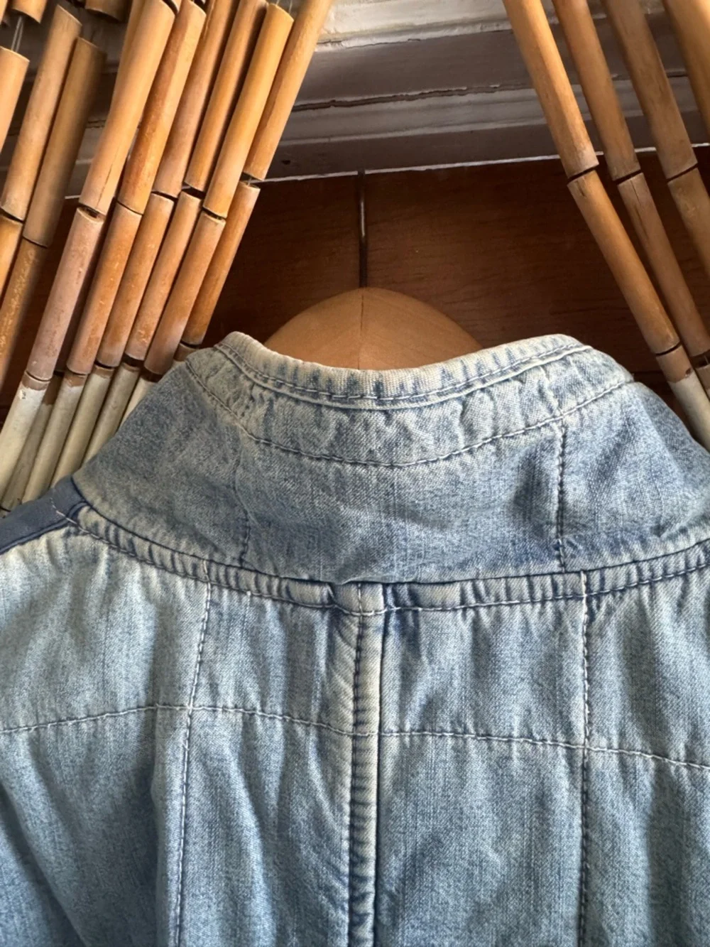 Free People Dolman Quilted Jean Jacket - Light Blue - Medium - Picture 4 of 6